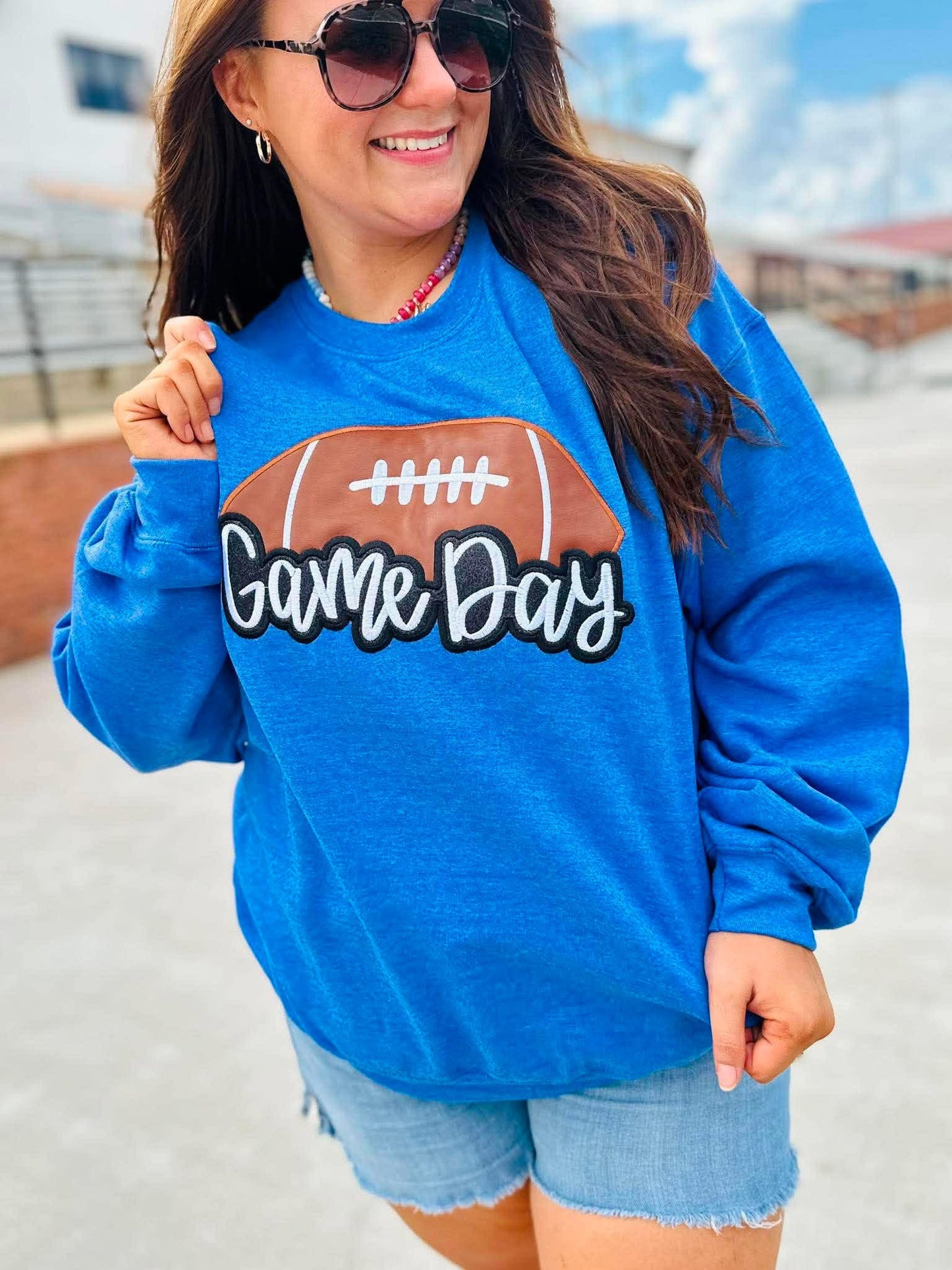 Football Jumbo Game Day Appliqué Top | Custom Tee or Sweatshirt