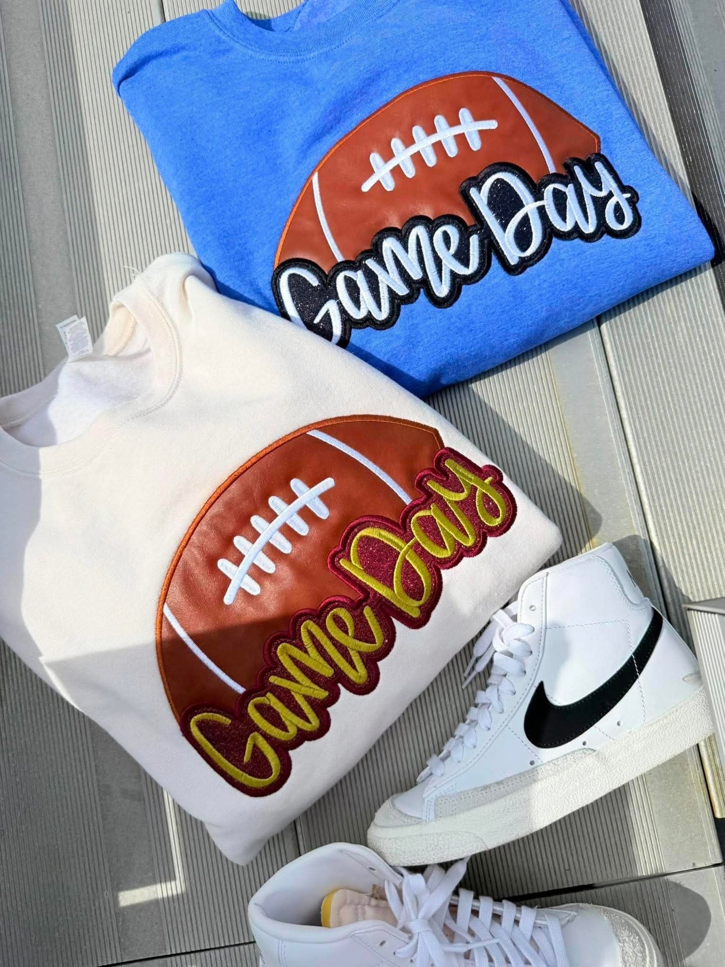 Football Jumbo Game Day Appliqué Top | Custom Tee or Sweatshirt