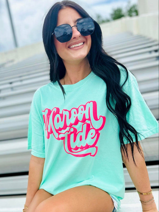 Custom Retro Hollow Shadow Puff Game Day Tee | Personalized Team Shirt