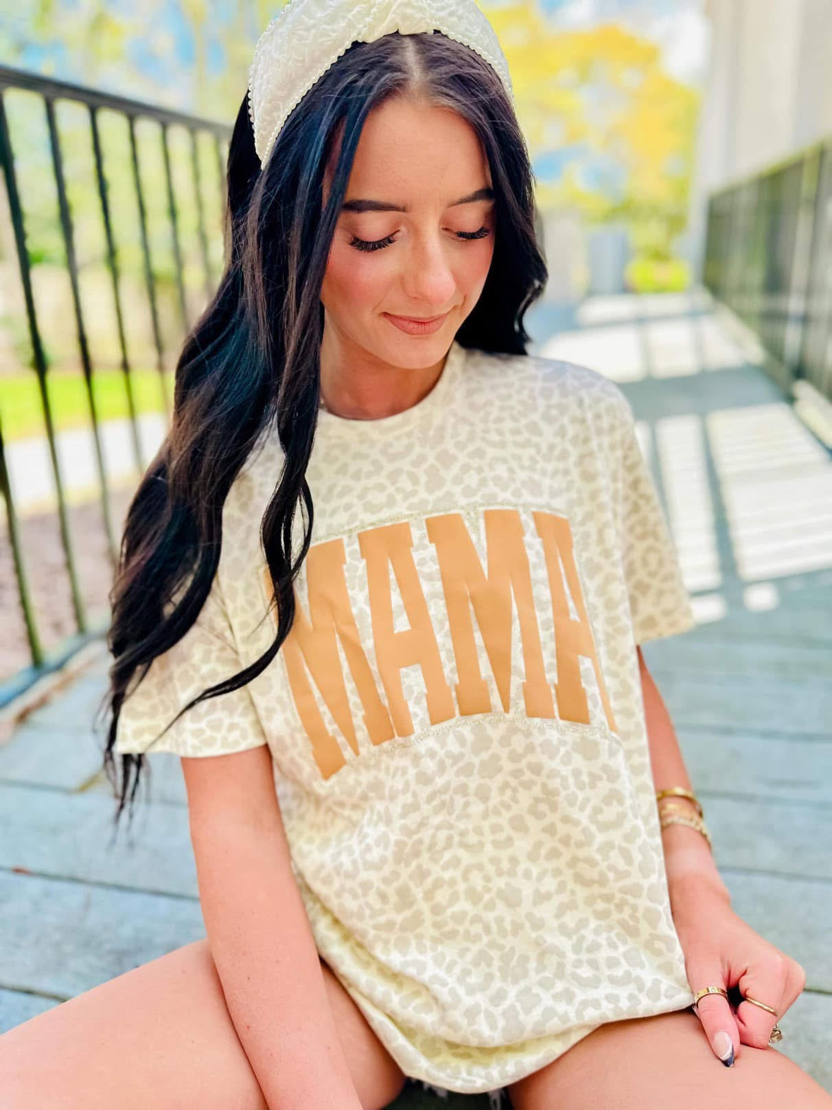 MAMA VARSITY PUFF / GLITTER DOUBLE LEOPARD