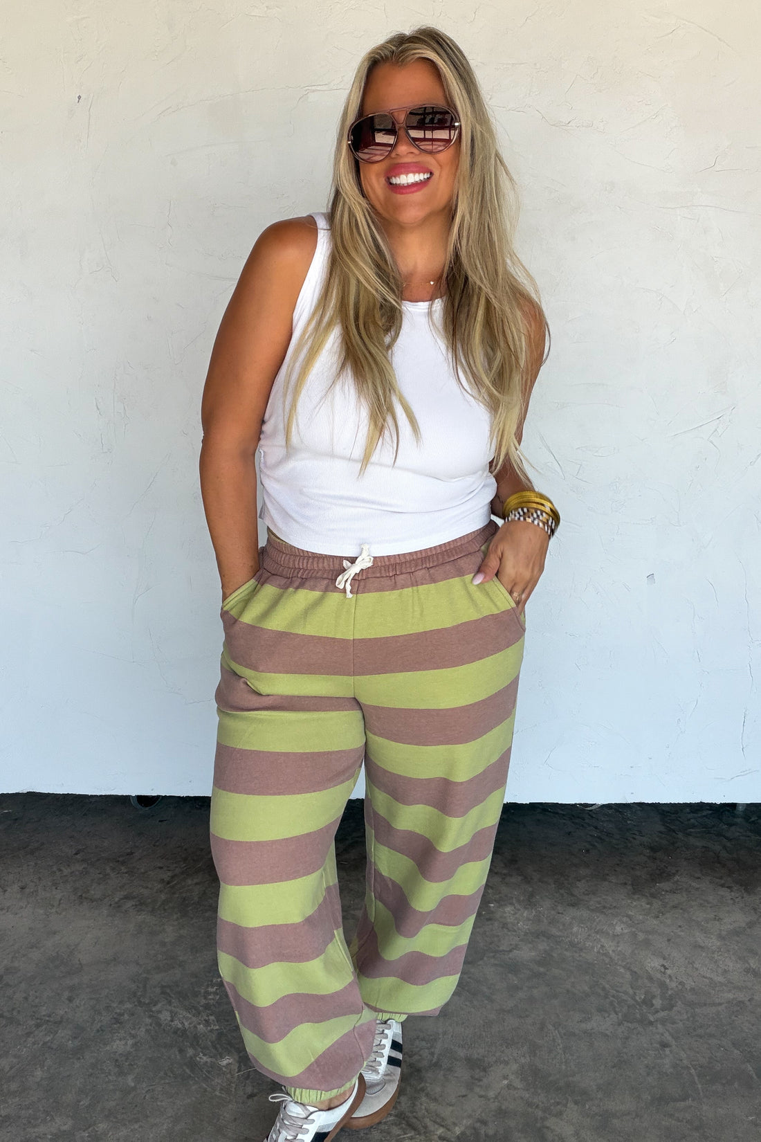 PREORDER- LILA STRIPE JOGGERS