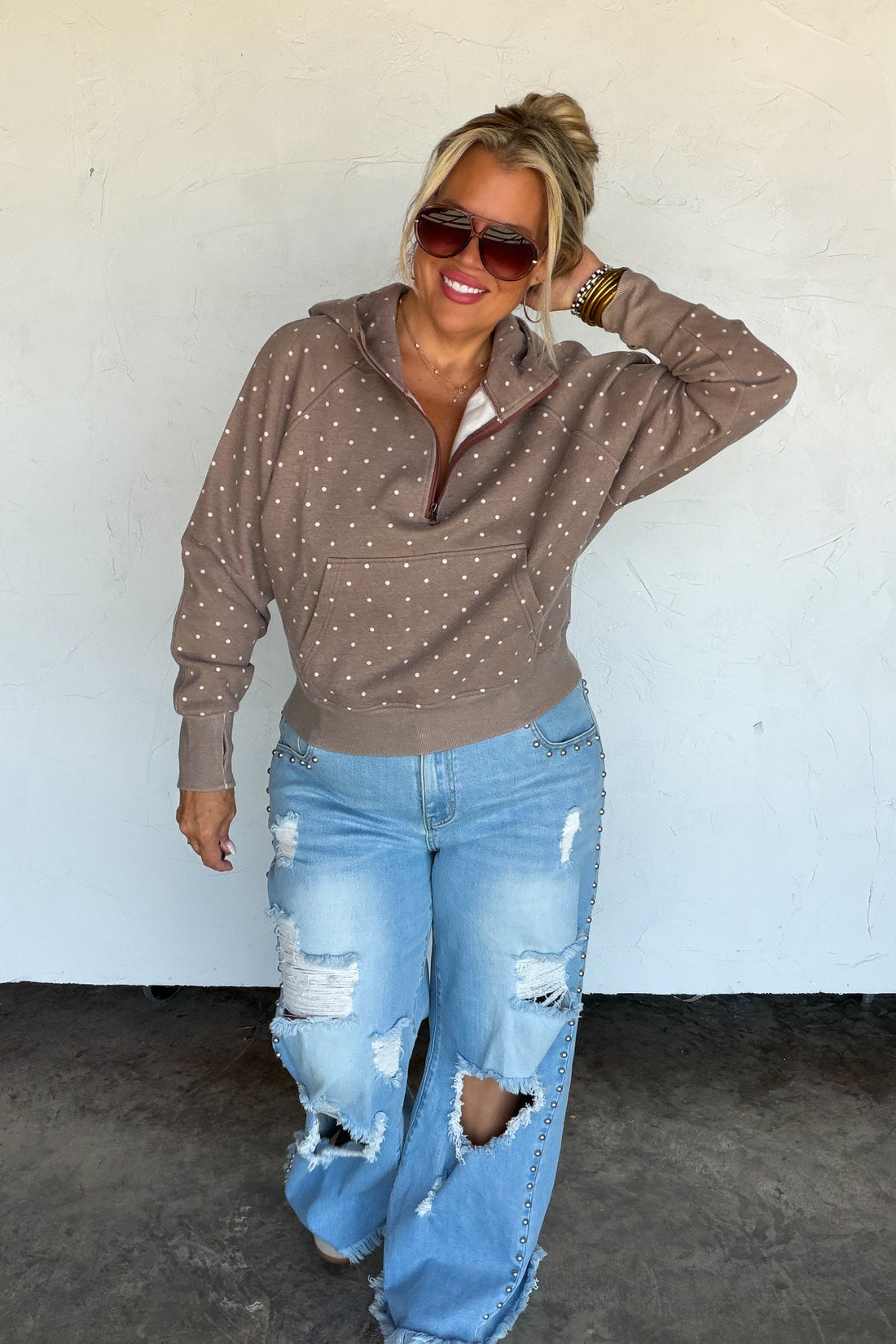 PREORDER- POLKA & STRIPE EASY DOES IT PULLOVER