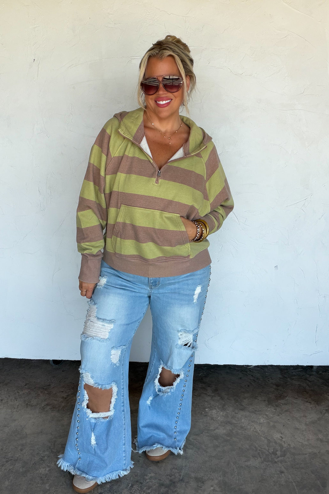 PREORDER- POLKA & STRIPE EASY DOES IT PULLOVER