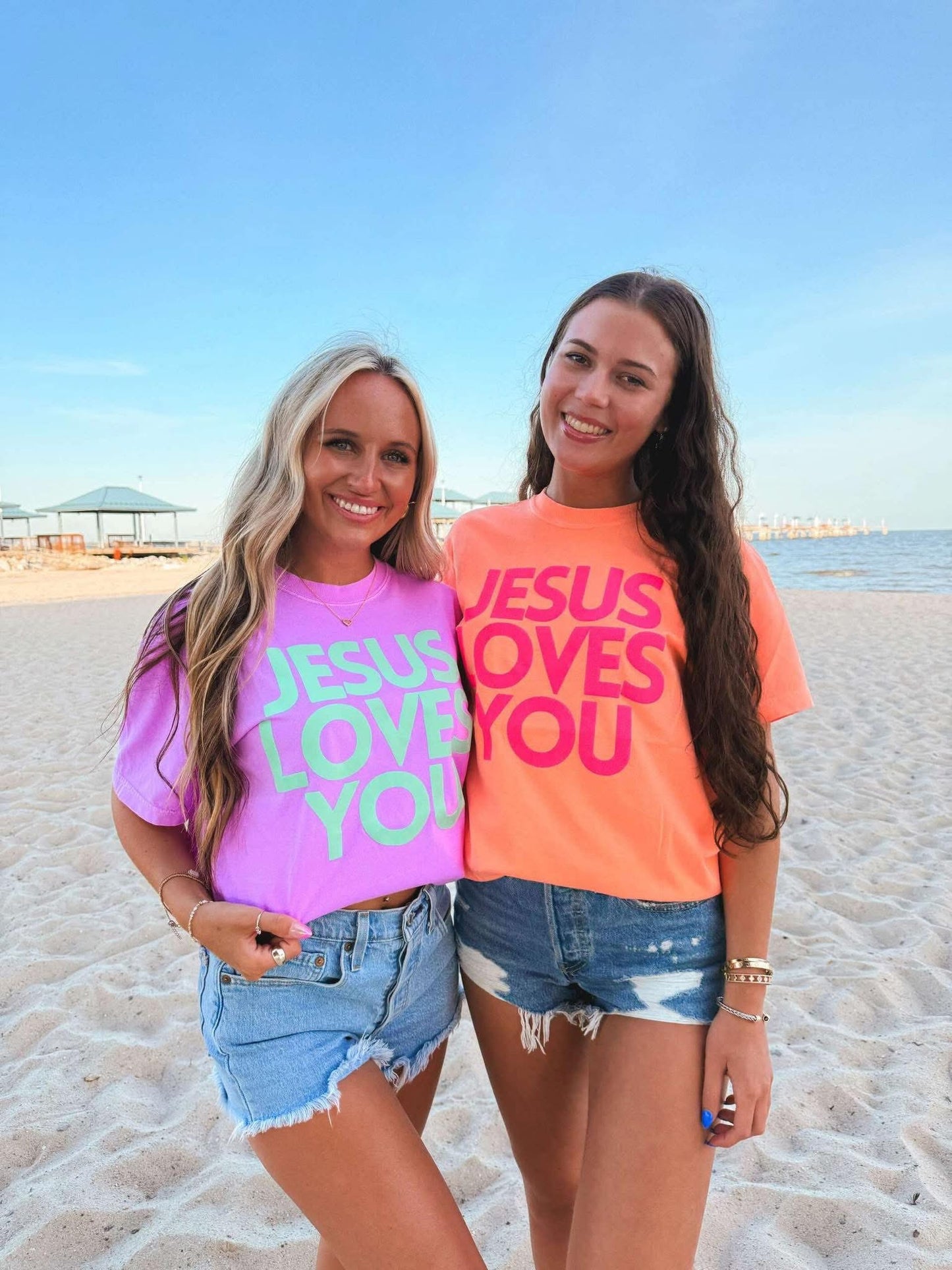 Jesus Loves You Neon Puff Tee | Comfort Colors Graphic Tee