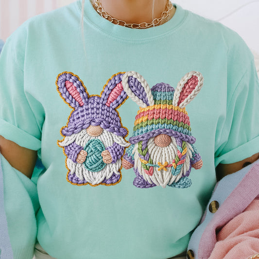 Faux Yarn Easter Gnomes Tee