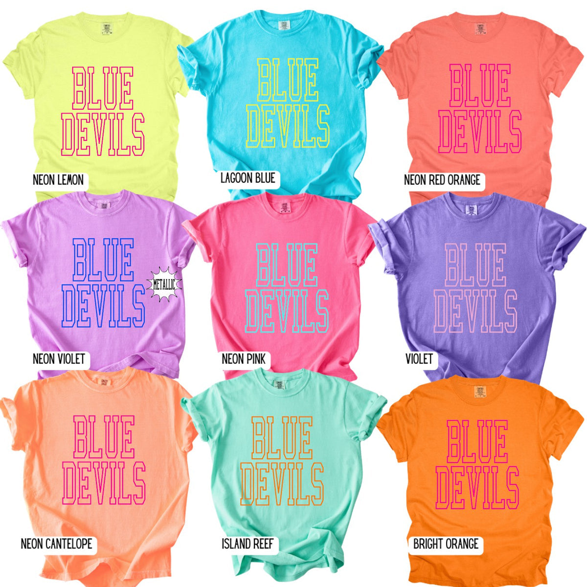 NEON SUMMER MASCOT ROCK AND ROLL PUFF TEE