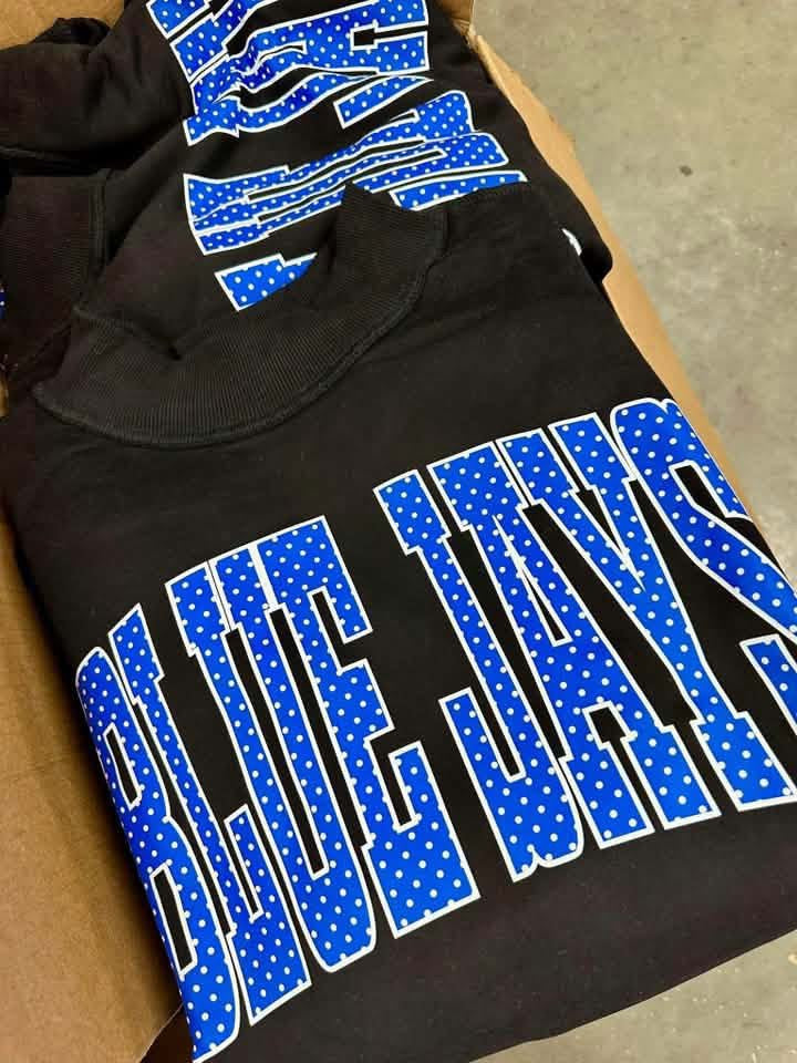 CUSTOM POLKA DOT TEAM MOCKNECK SWEATSHIRT
