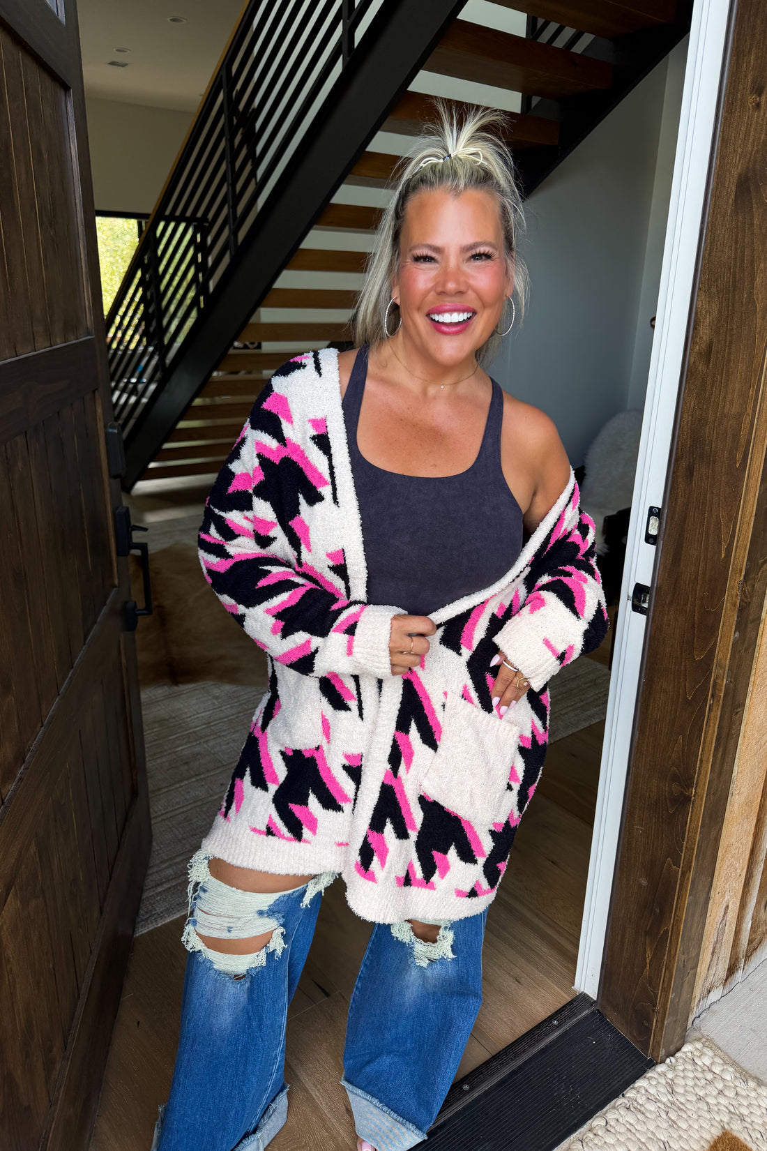 PREORDER- HOUNDSTOOTH CLOUD CARDIGAN