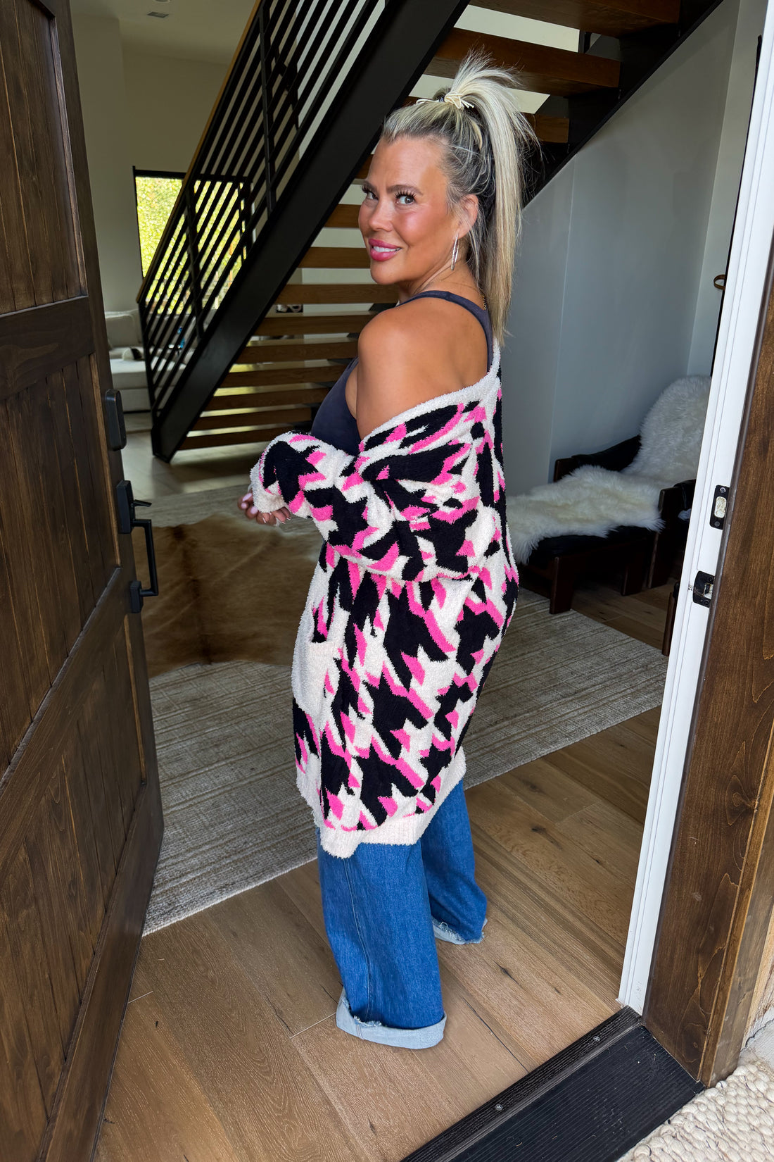PREORDER- HOUNDSTOOTH CLOUD CARDIGAN