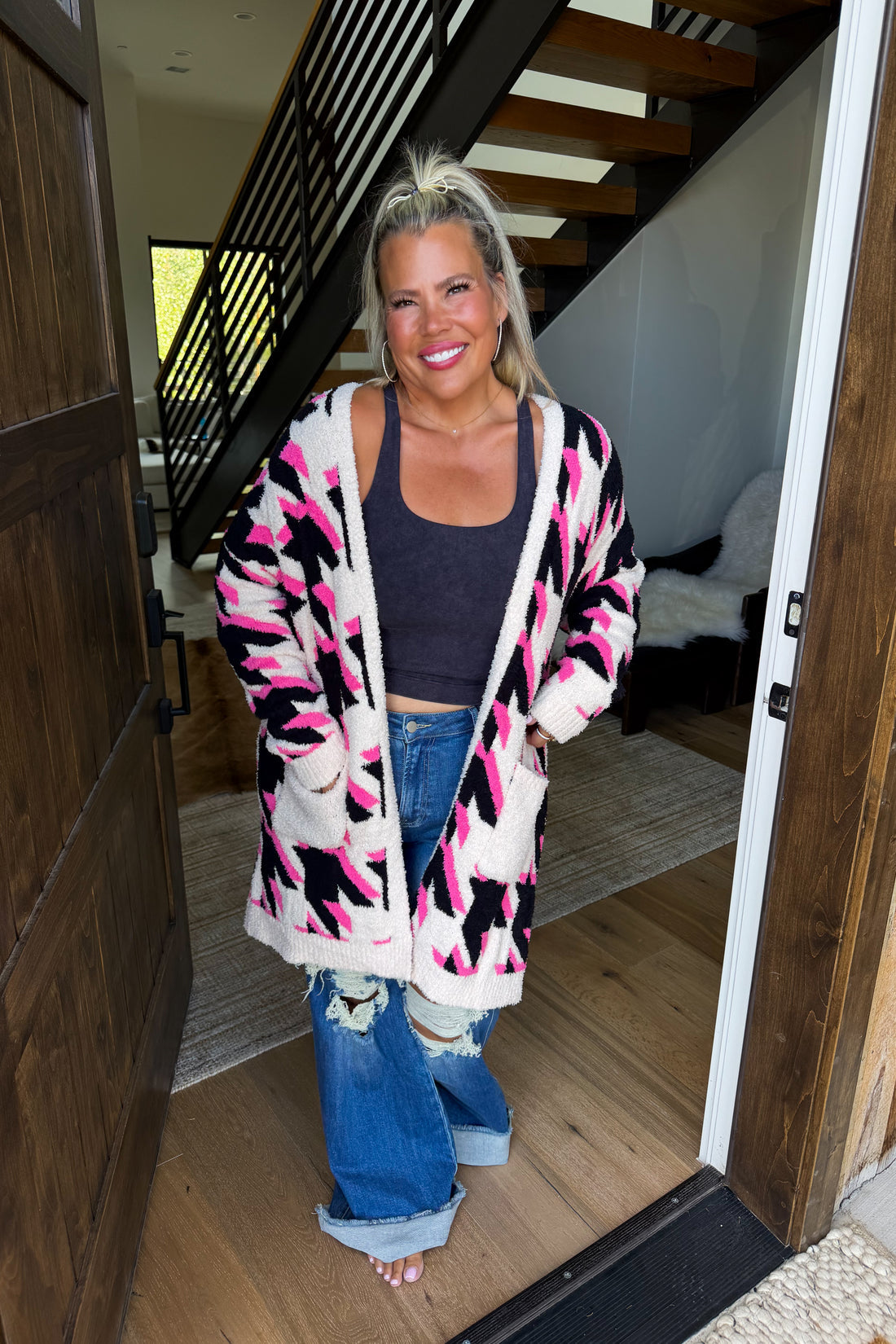 PREORDER- HOUNDSTOOTH CLOUD CARDIGAN