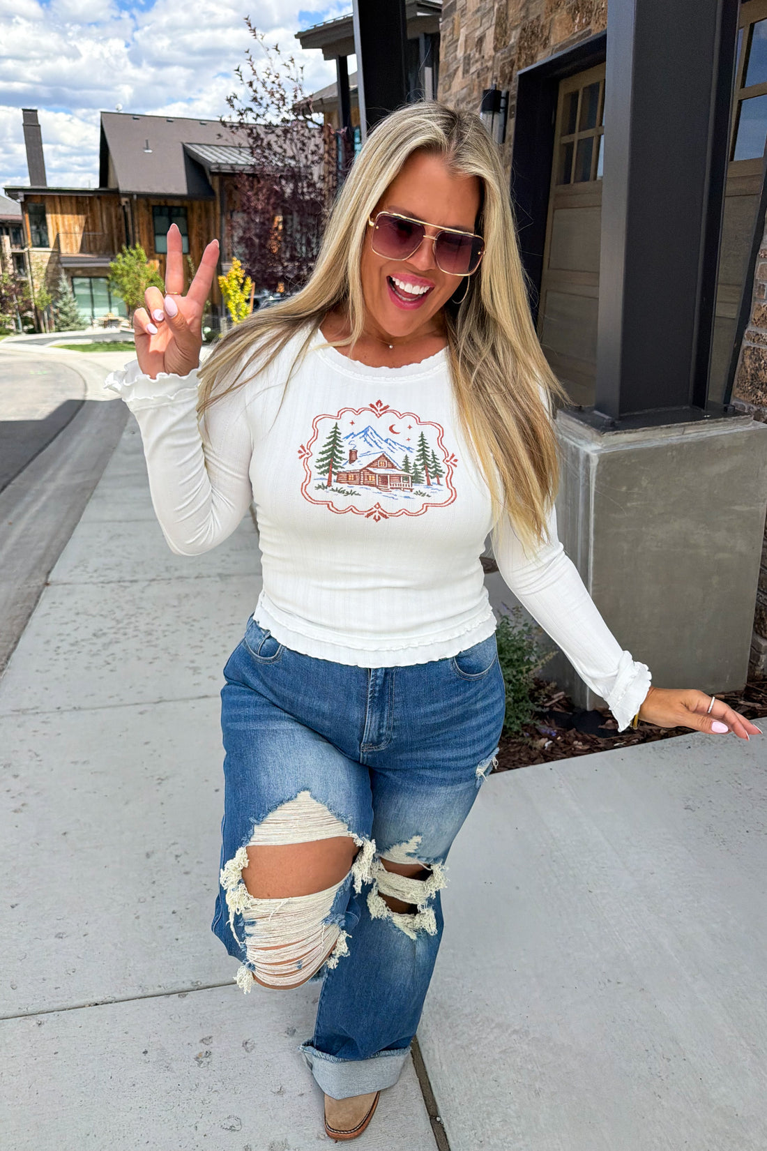 PREORDER- OFF THE SLOPES RIBBED TOP
