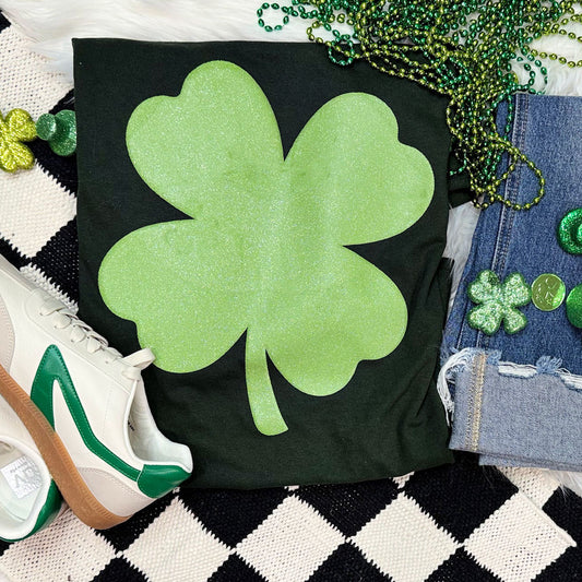 GLITTER Shamrock Green PUFF Tee