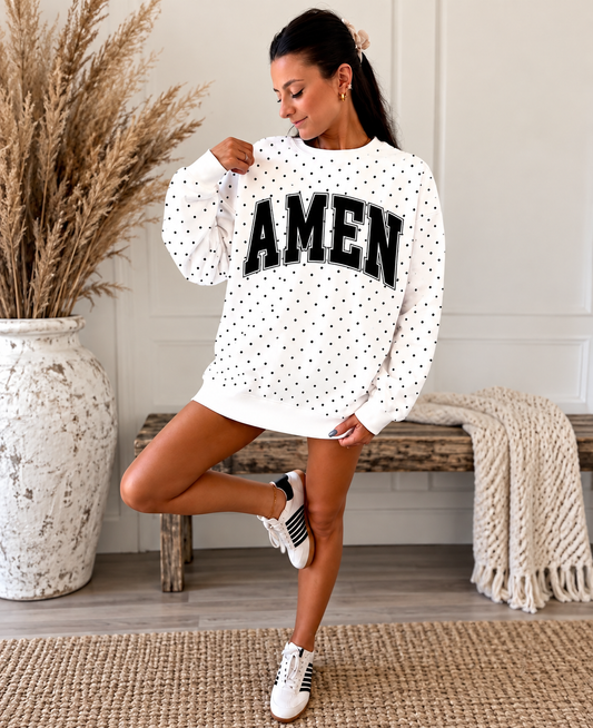 PREORDER | Custom Polka Dot Sweatshirt – Personalized Varsity Crewneck