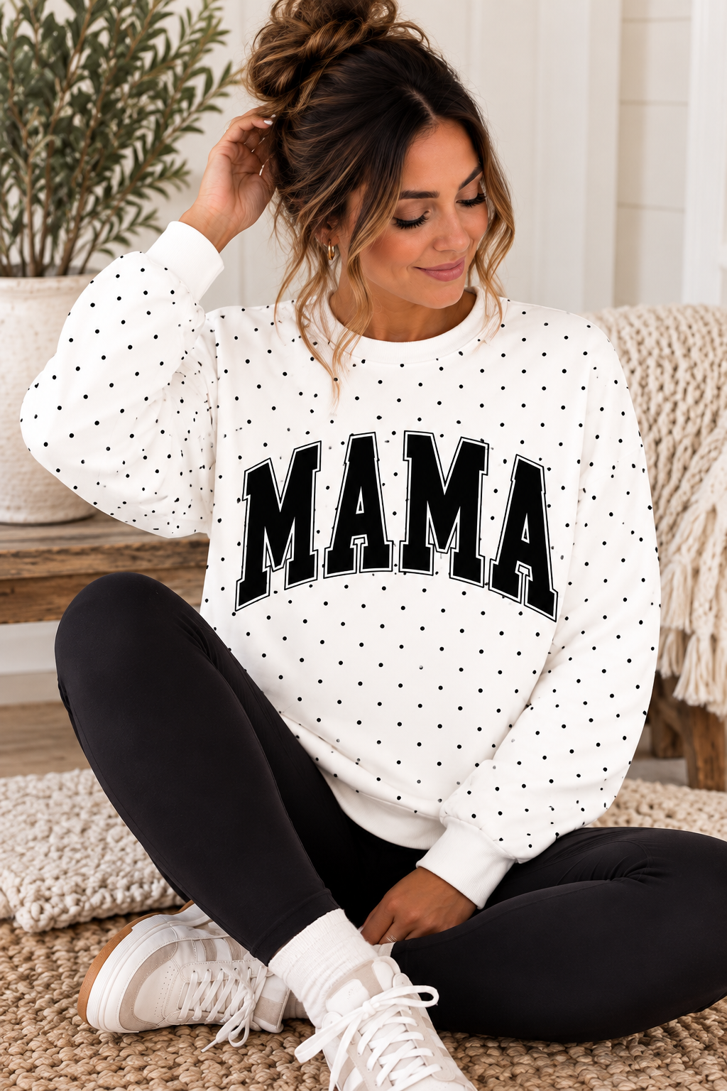 PREORDER | Custom Polka Dot Sweatshirt – Personalized Varsity Crewneck