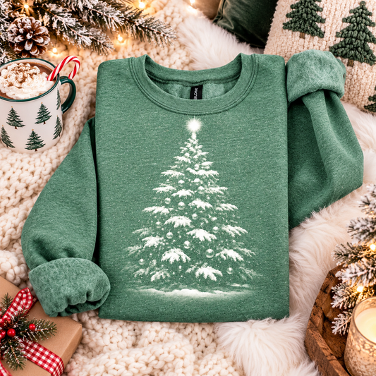 Vintage Christmas Tree Sweatshirt | Retro Holiday Christmas Crewneck