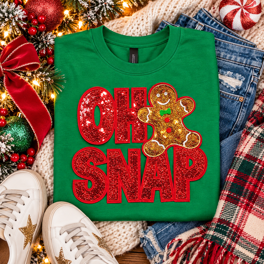 Oh Snap Sequin Patch |Green Tee