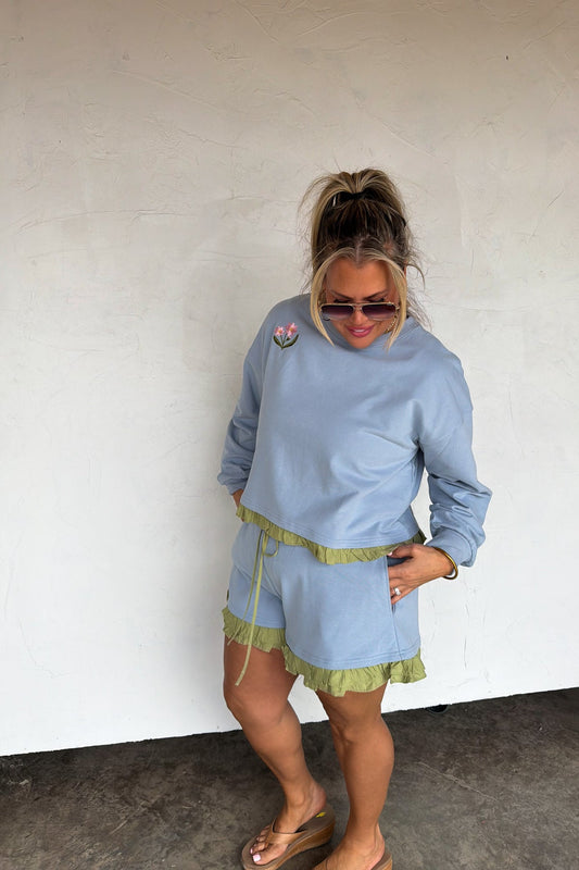 PREORDER- SPRING FLOWER SHORT SET