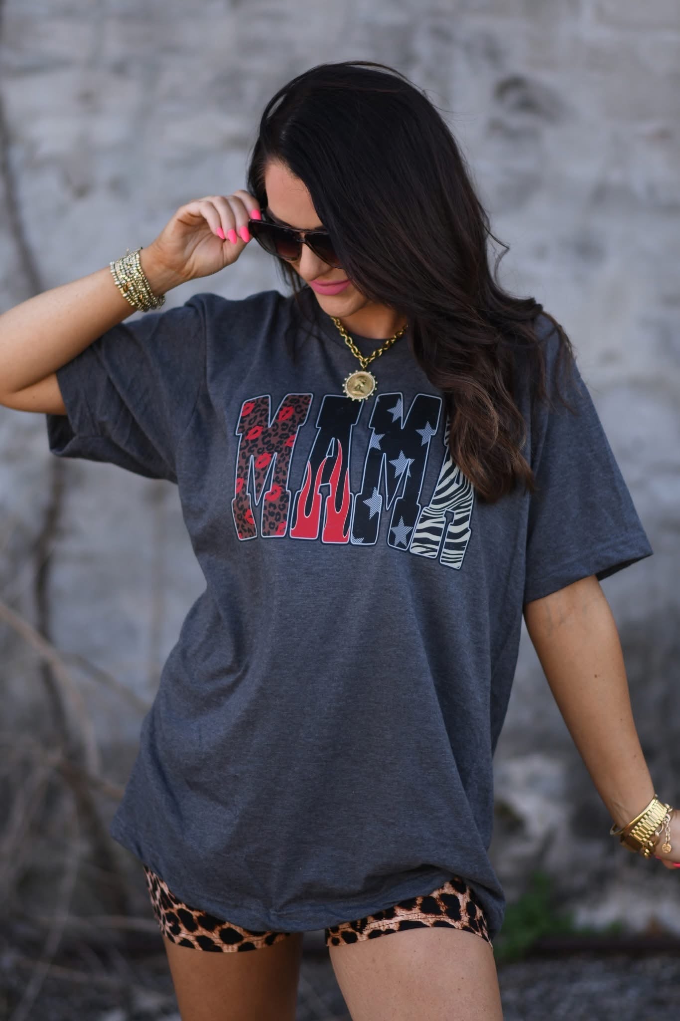 Mama Leopard Flames Tee