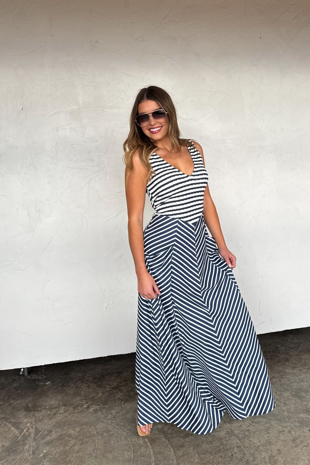 PREORDER- SPRING LUCIANA STRIPE DRESS