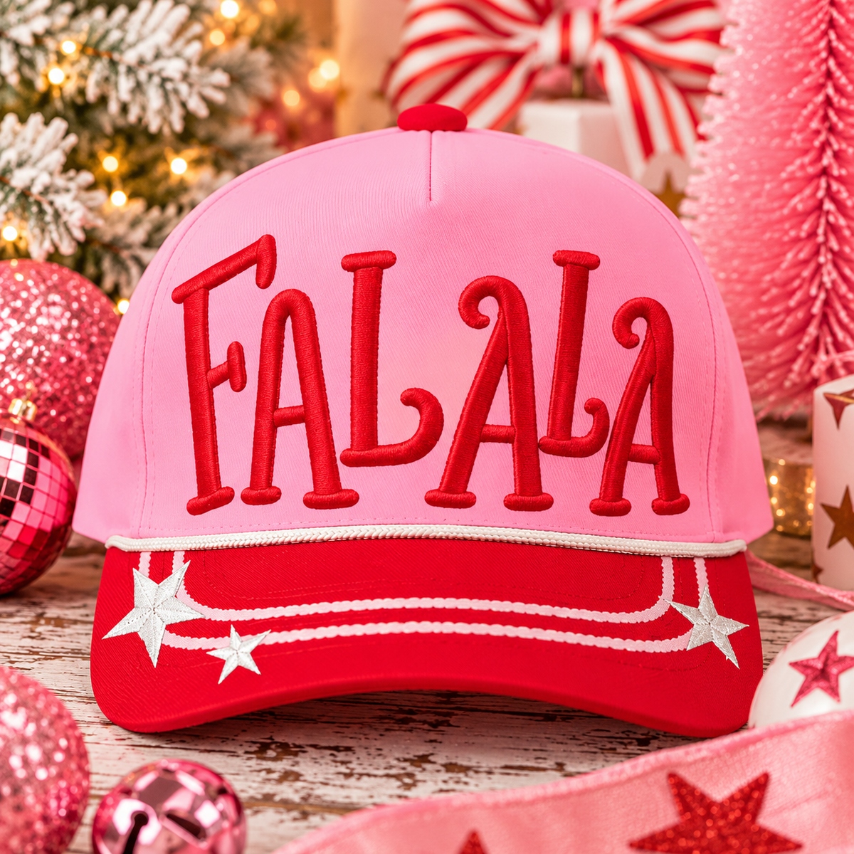 FALALA Pink & Red Star Hat