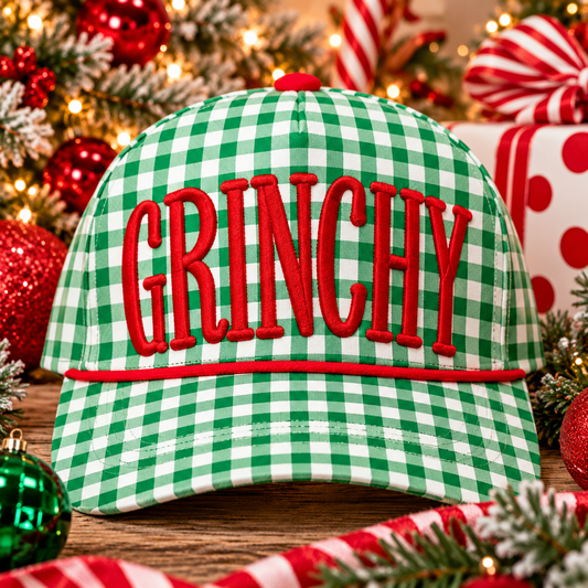 Grinchy Gingham Hat