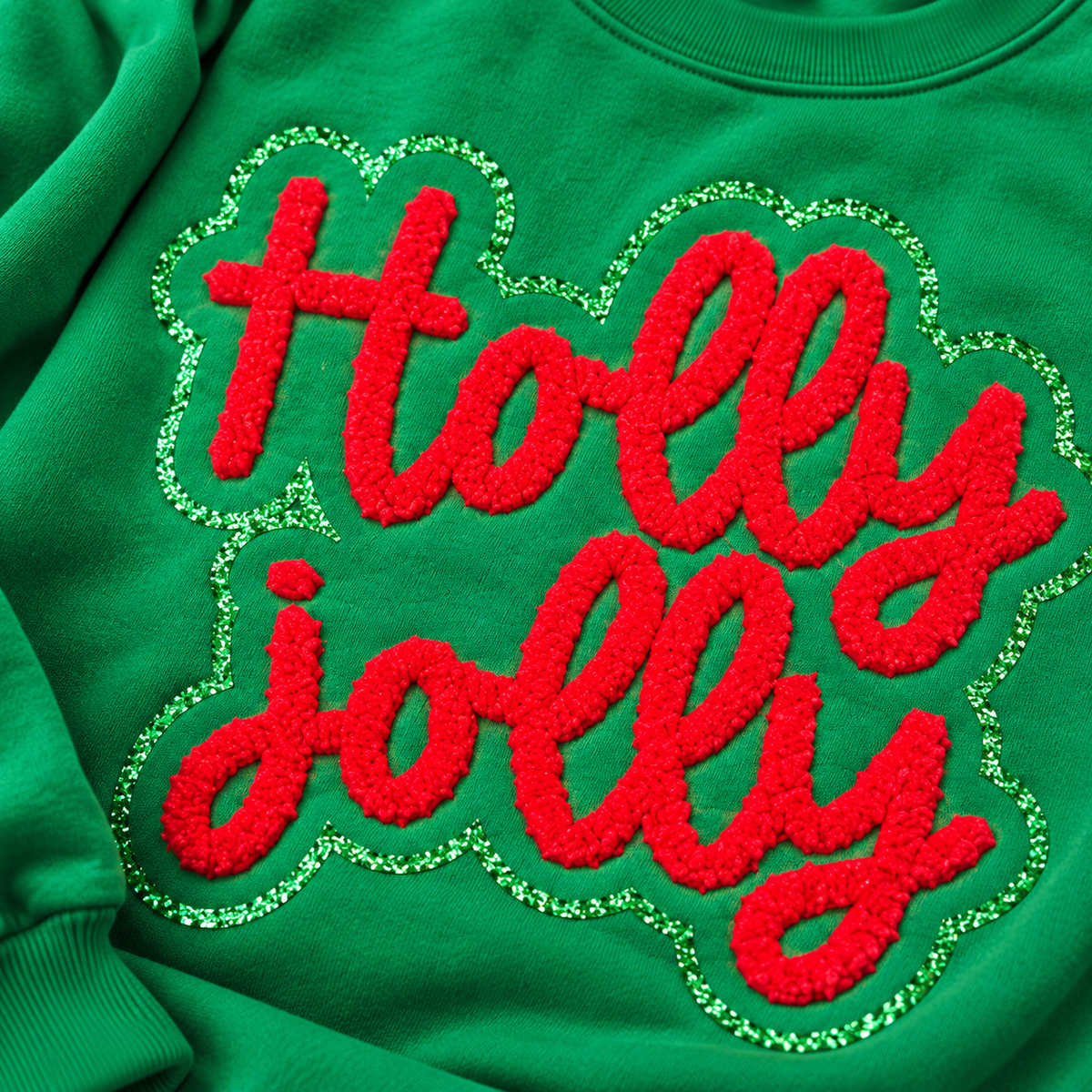 Holly Jolly Glitter & Fluffy Christmas Sweatshirt
