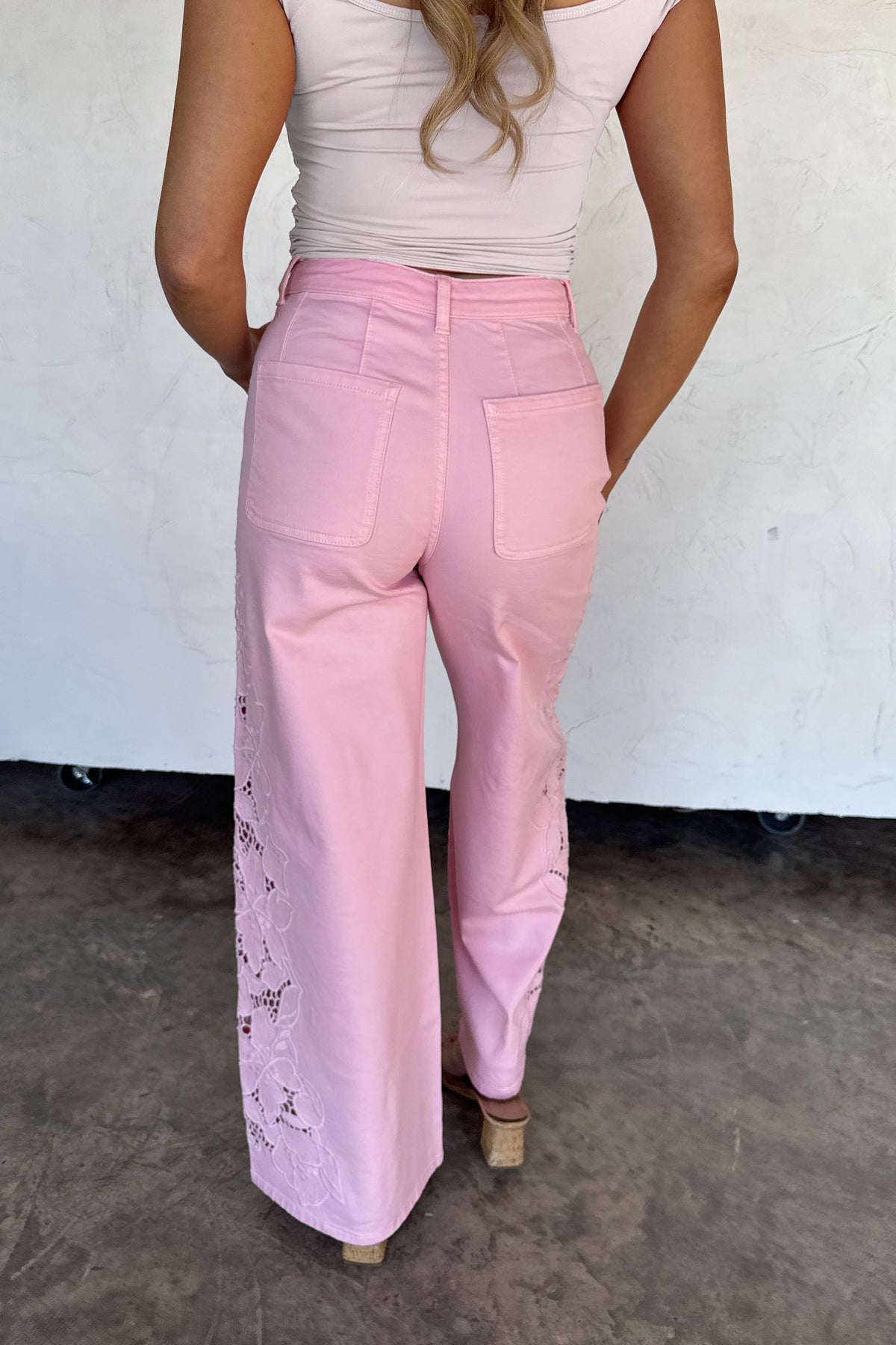 PREORDER- SUMMER FLORAL CHARM WIDE LEG JEAN