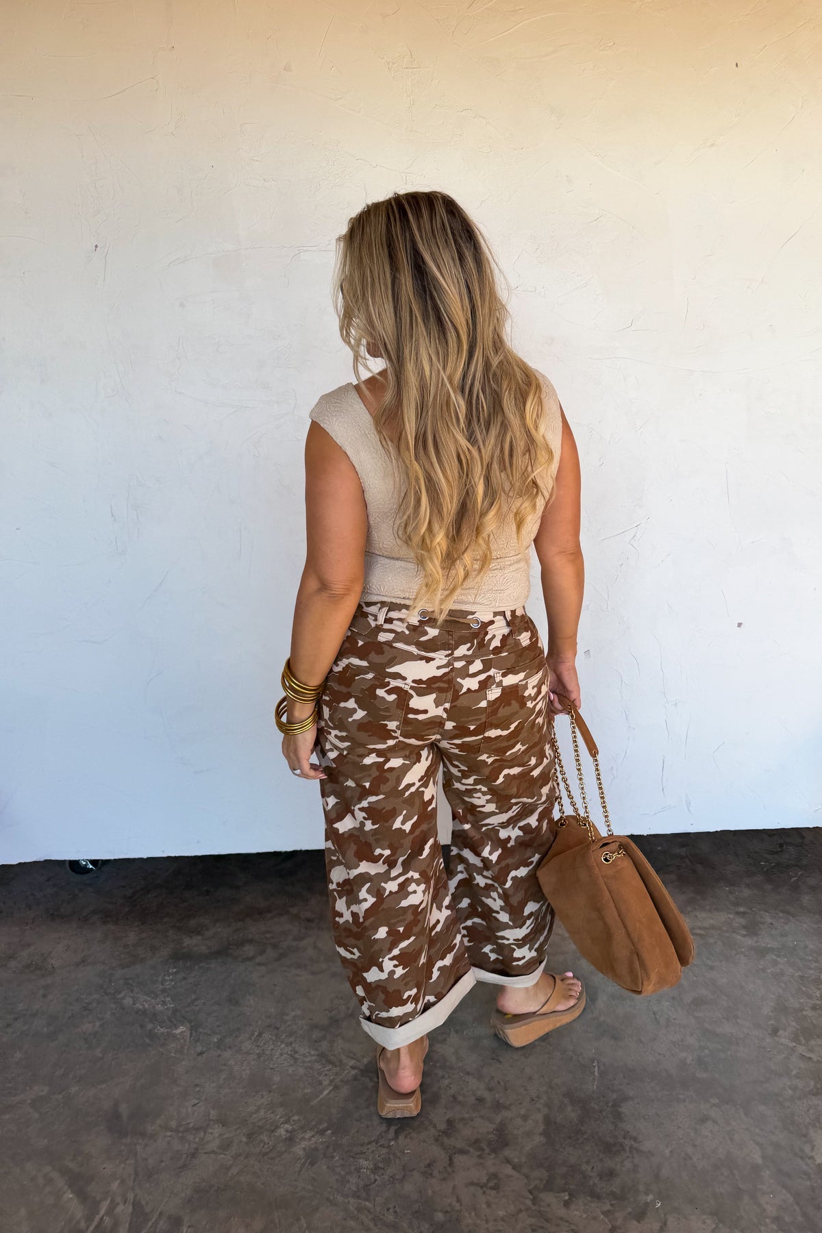 PREORDER- DESERT BROGAN CAMO BARREL JEANS