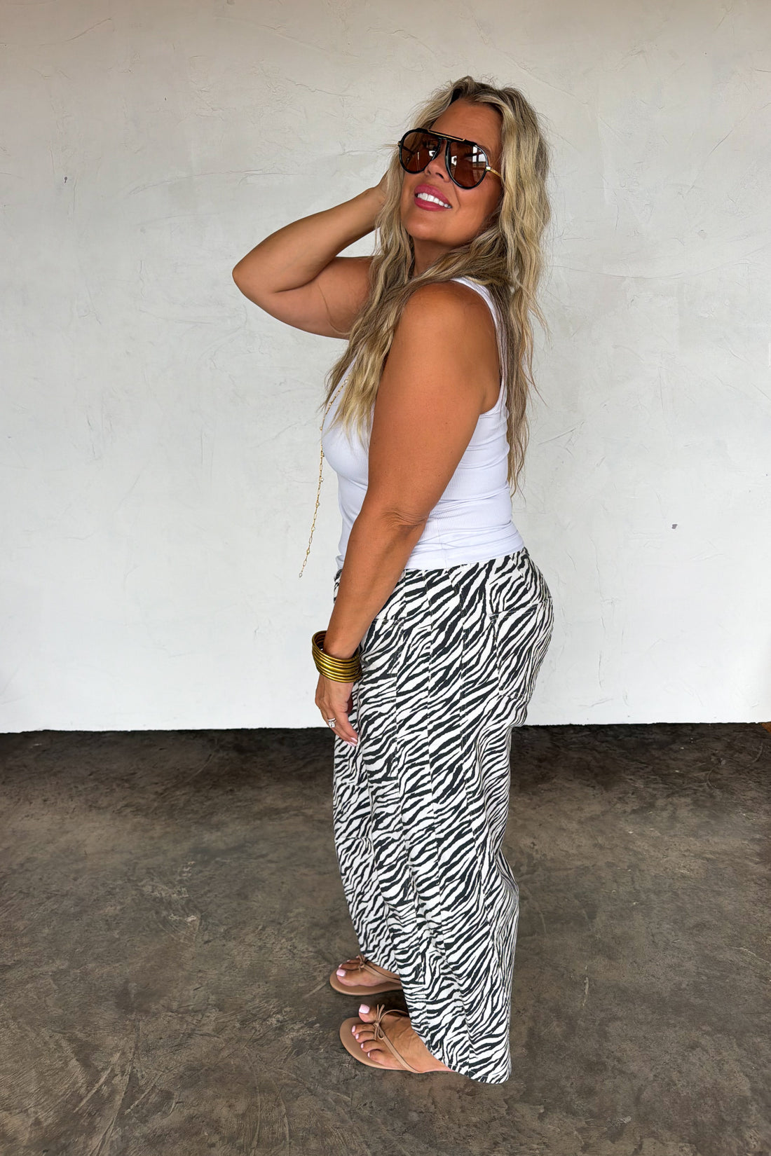 PREORDER- ZEBRA BEX BARREL JEANS