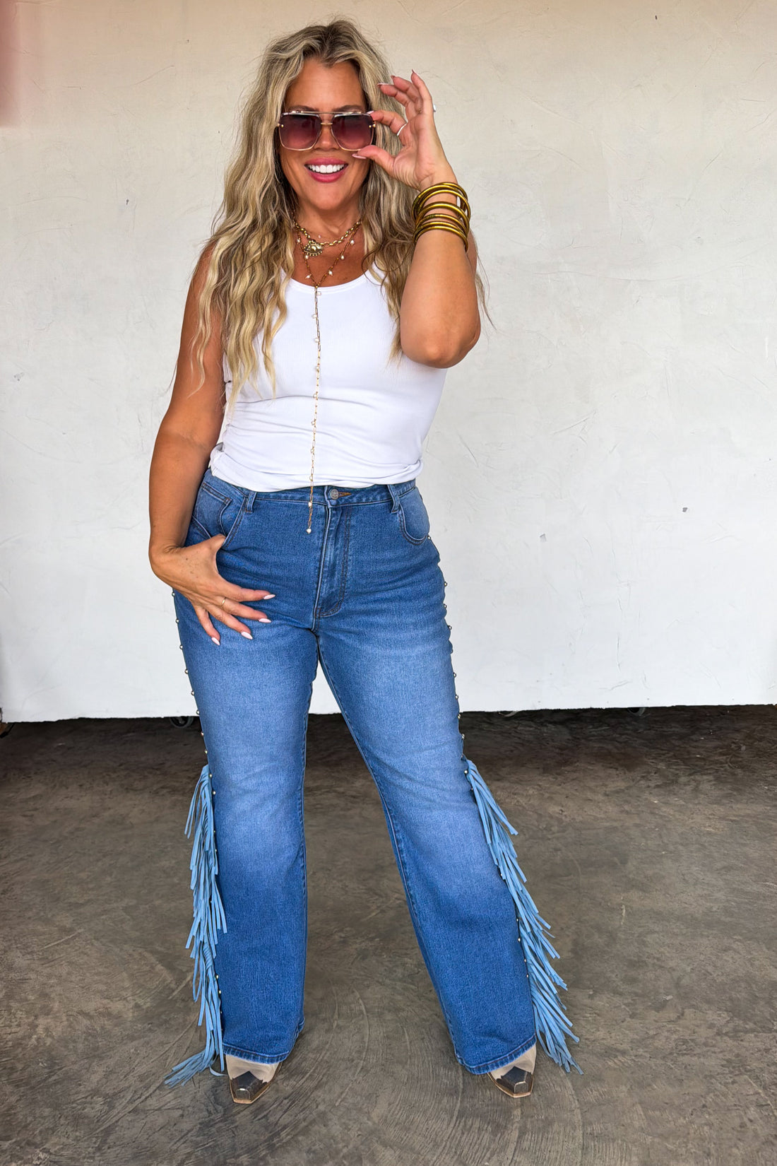 PREORDER- ON THE FRINGE FLARE JEANS