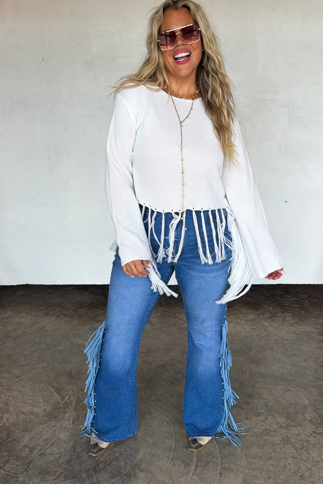 PREORDER- ON THE FRINGE FLARE JEANS