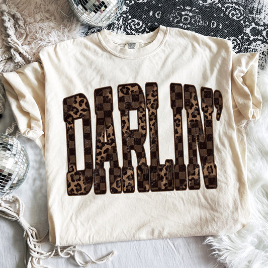 Darlin' Checkered Leopard Tee