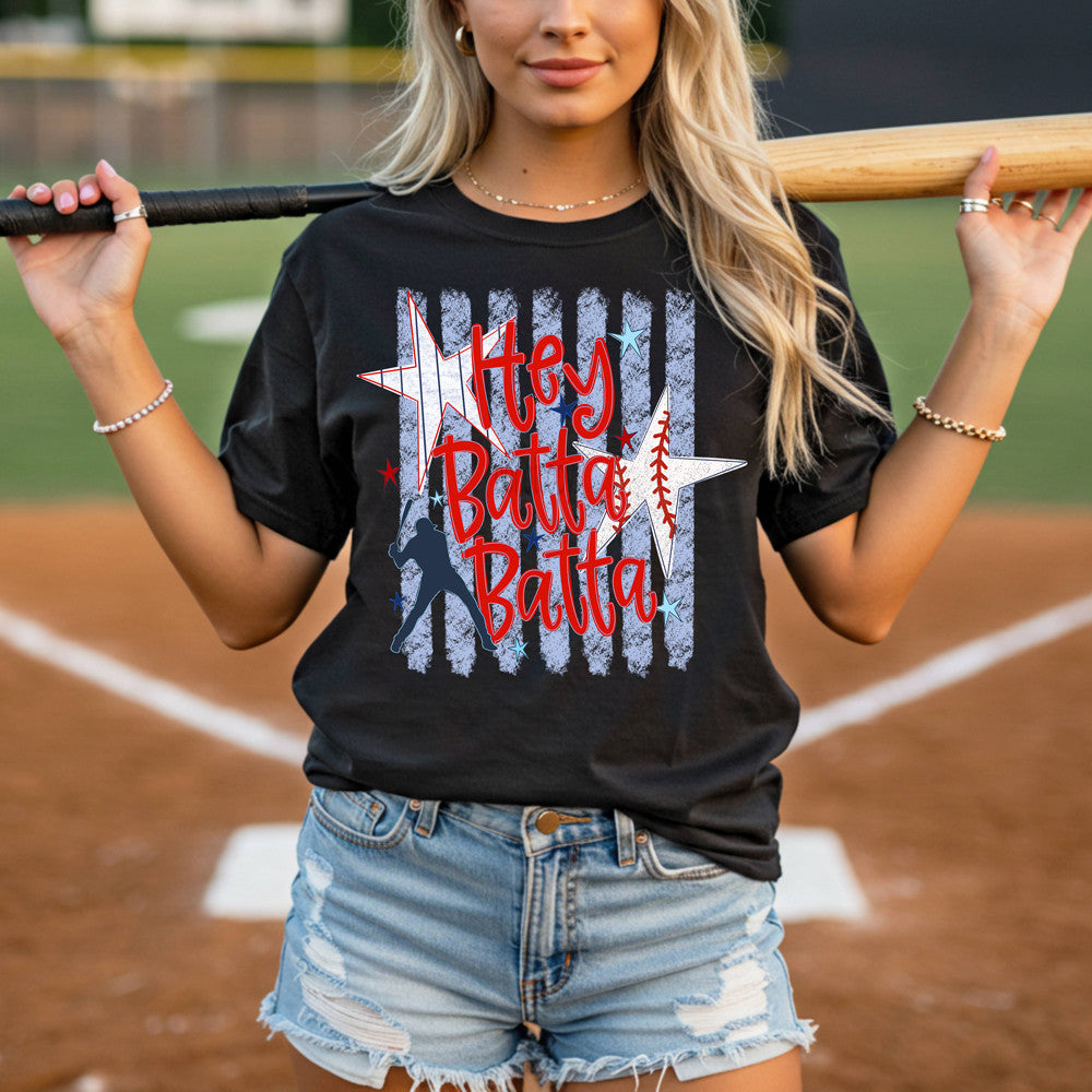 Hey Batta Batta Stripes Tee