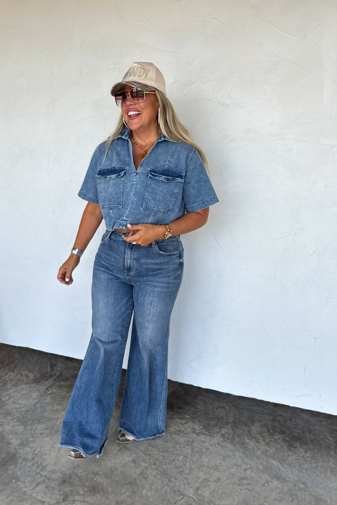 PREORDER- ANDI DENIM POCKET TOP