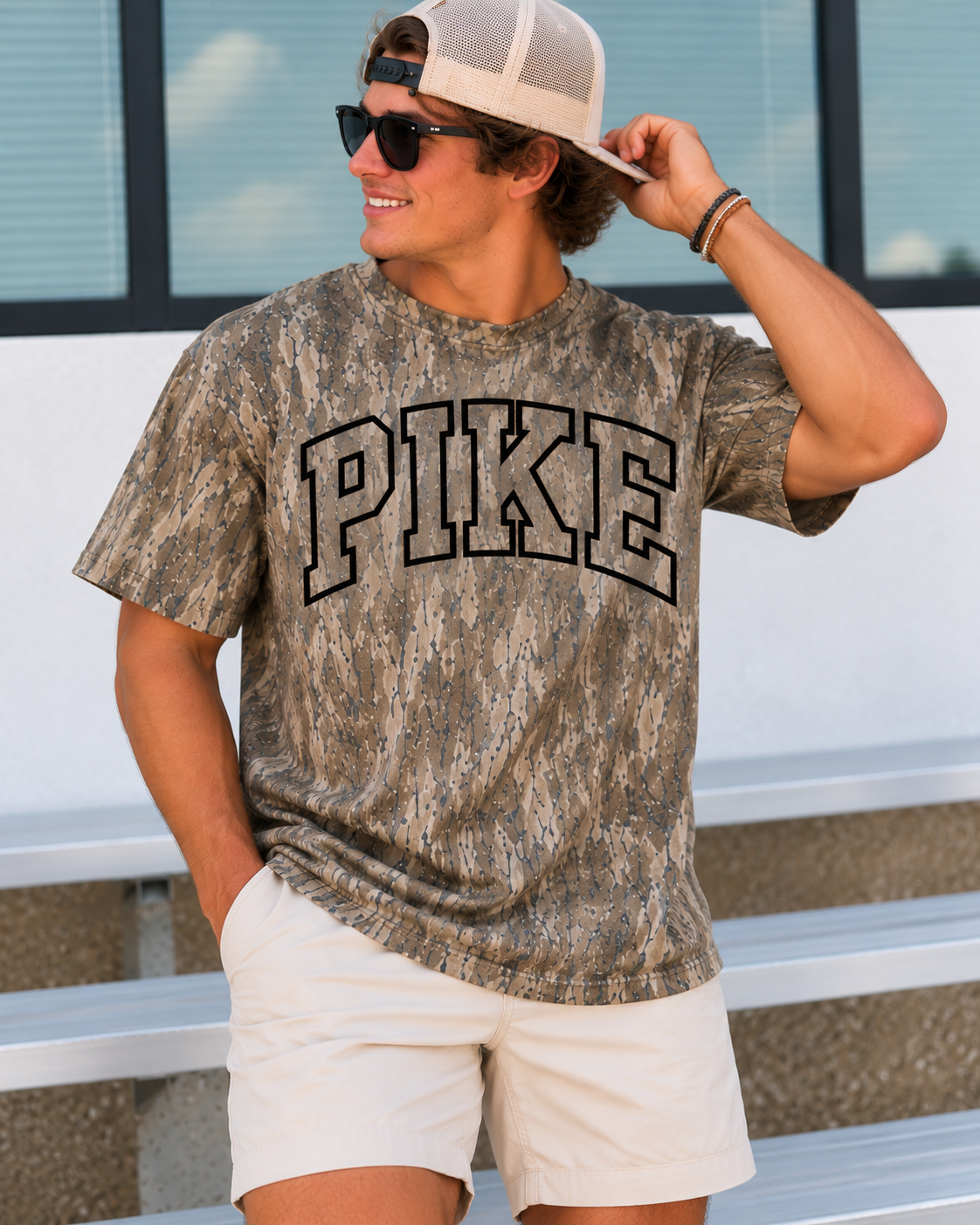 Mossy Oak Bottomland Fraternity Tee | Custom Puff Outline