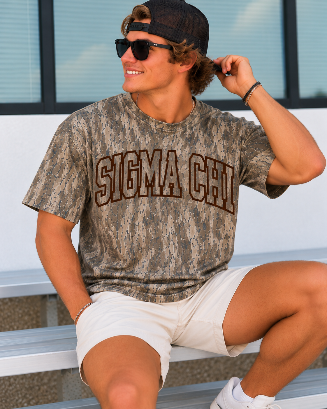 Mossy Oak Bottomland Fraternity Tee | Custom Puff Outline
