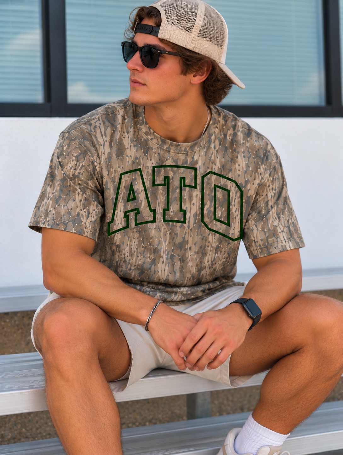 Mossy Oak Bottomland Fraternity Tee | Custom Puff Outline
