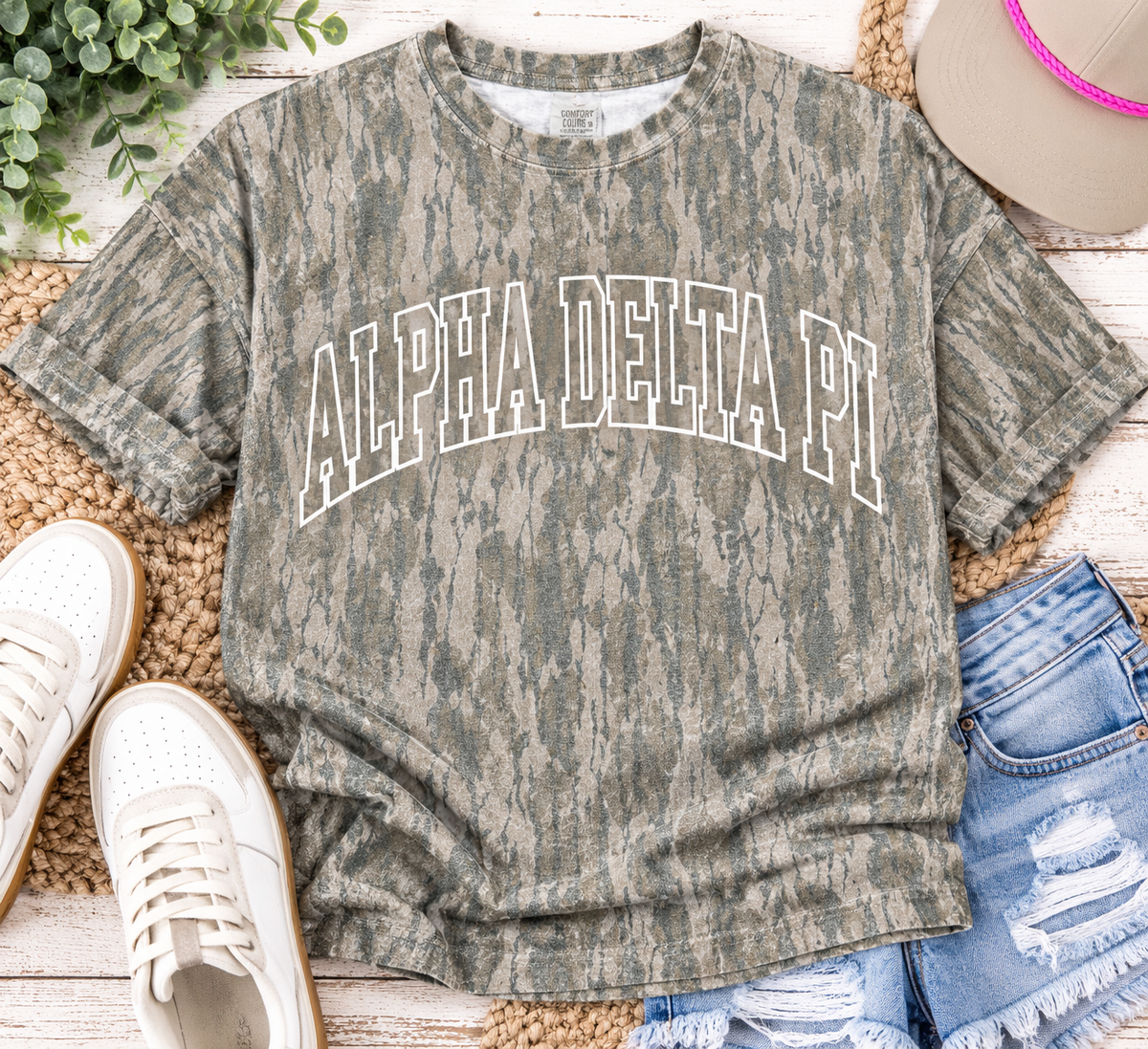Mossy Oak Bottomland Sorority Tee | Custom Puff Outline