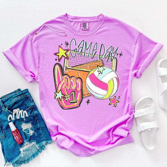 Bright Game Day Volleyball Tee