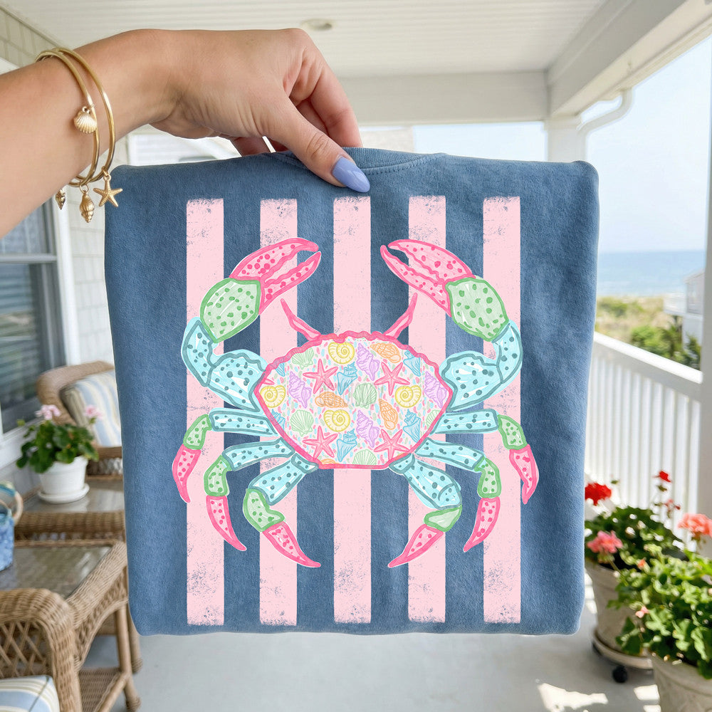 Preppy Coastal Crab Tee