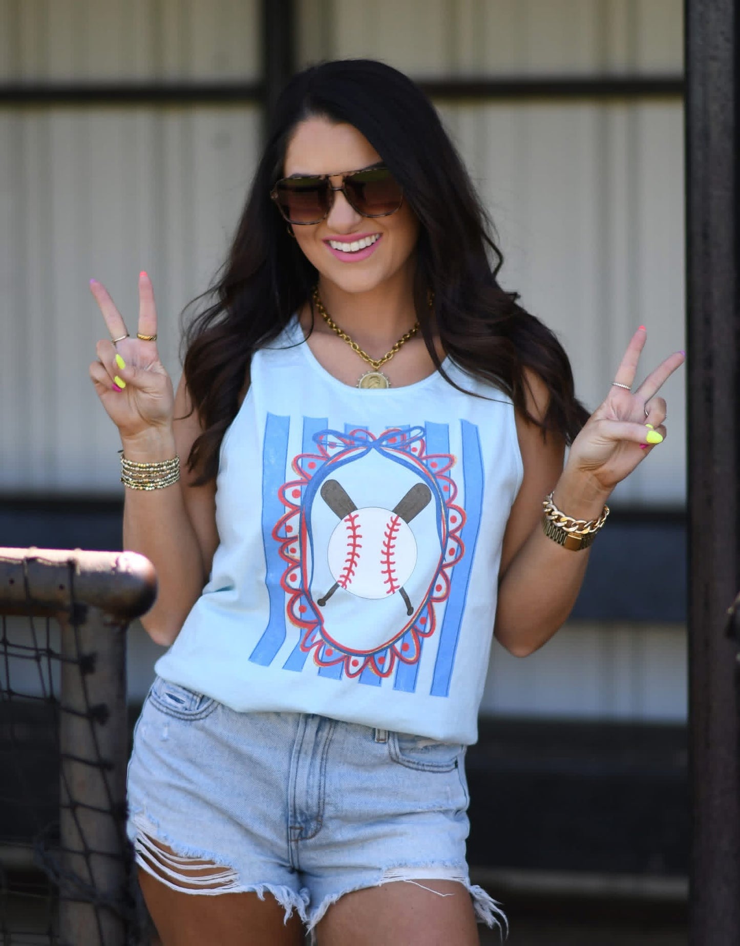 Baseball Stripes Tank/Tee