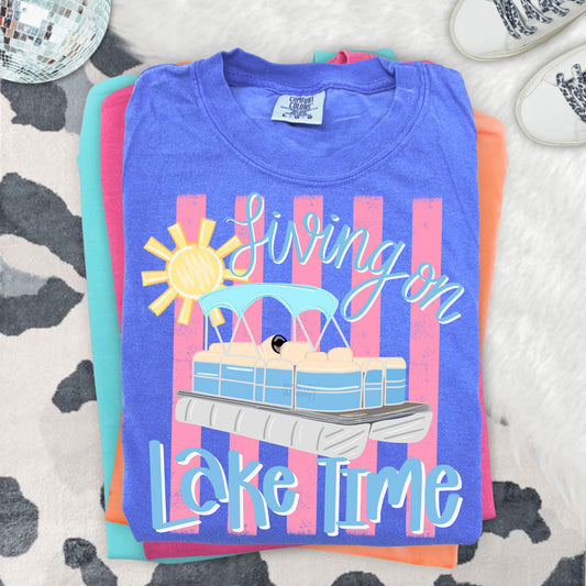 Living On Lake Time Tee