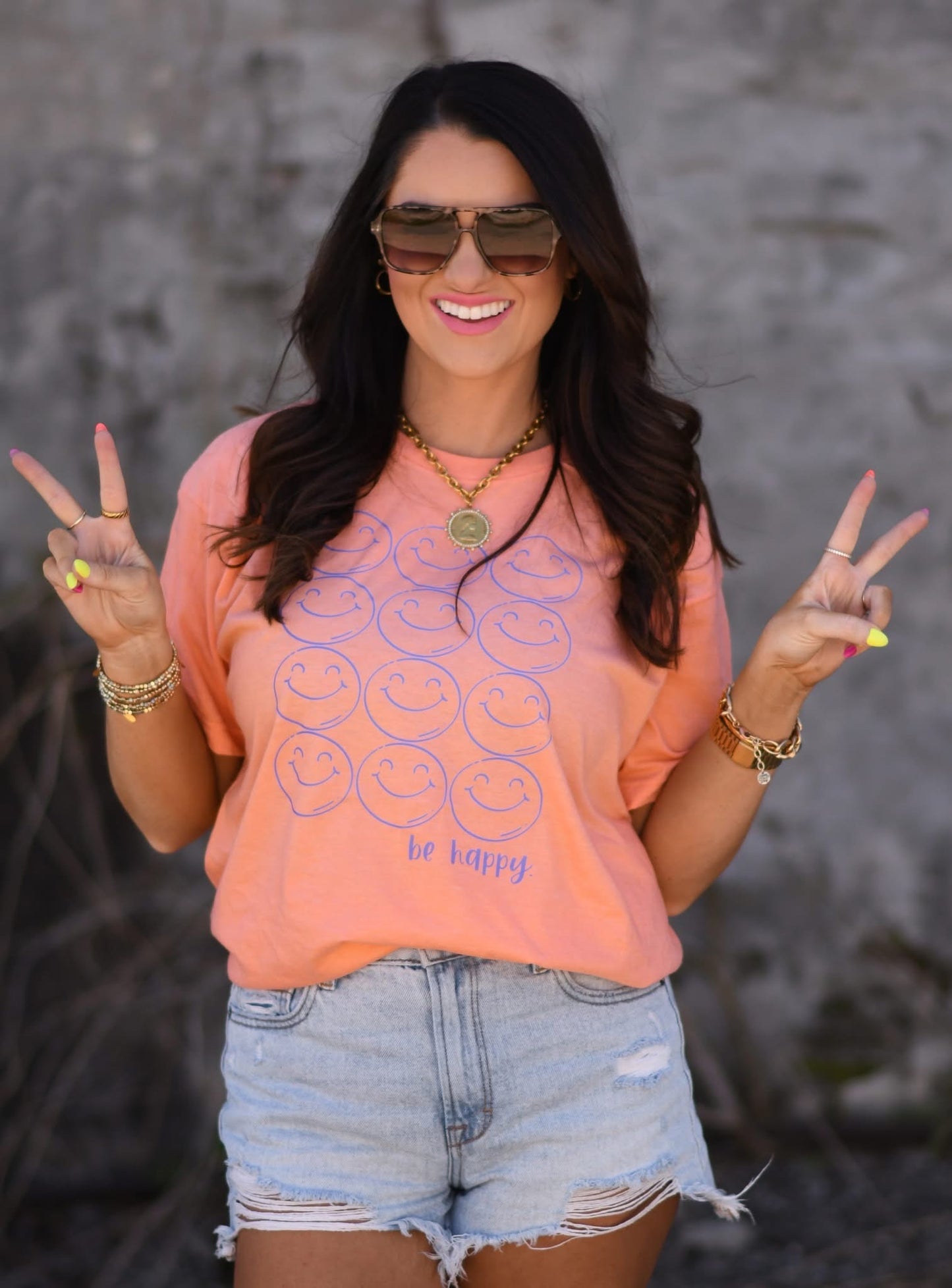 Be Happy Smileys Tee