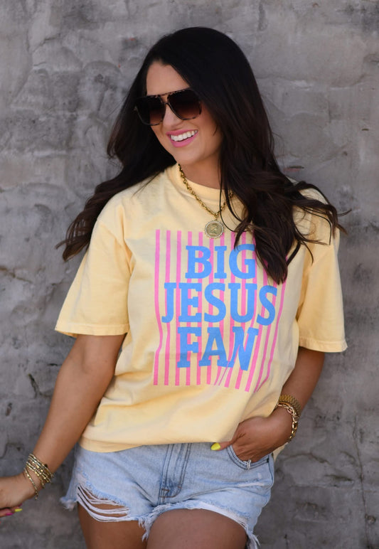 Big Jesus Fan Stripes Tee