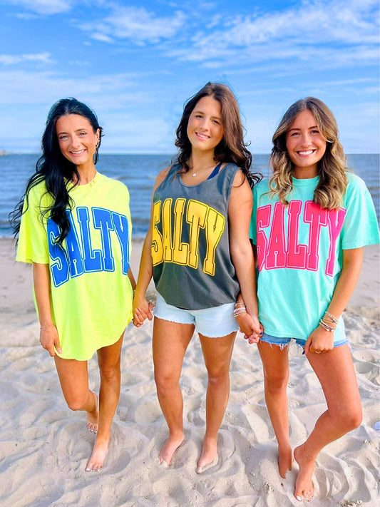 SALTY Puff Varsity Letters Tee | Coastal Graphic Tee