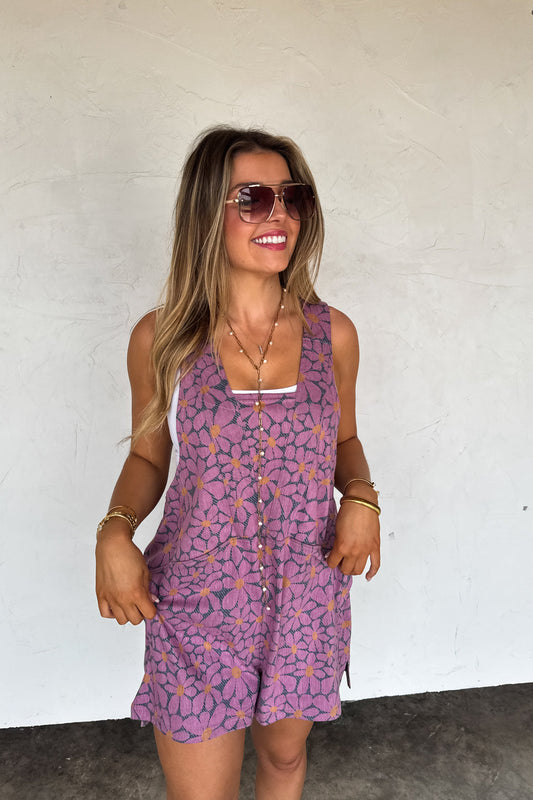 PREORDER- DENIM DAISIES- BEACH PLEASE ROMPER