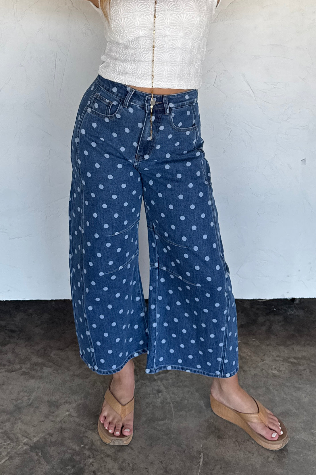 PREORDER- DARLING DOT BARREL JEANS