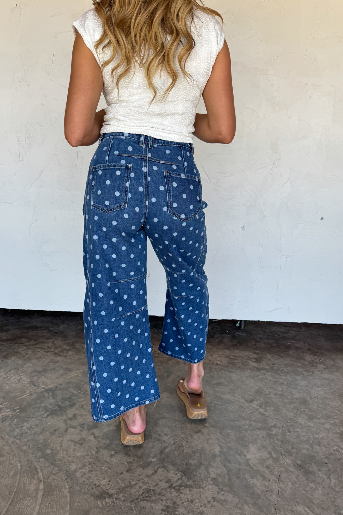 PREORDER- DARLING DOT BARREL JEANS