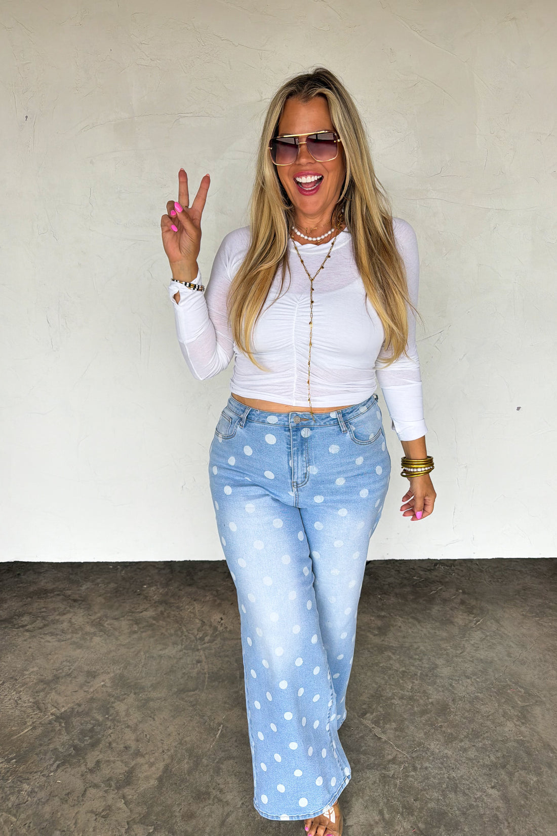 PREORDER- SPOT ON POLKA DOT JEANS