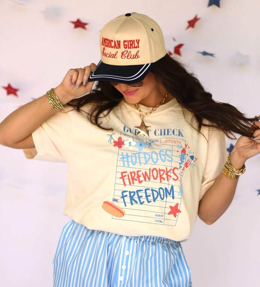 Guest Check Hotdogs Freedom Fireworks Tee/Tank